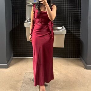 Women's Burgundy Satin dress